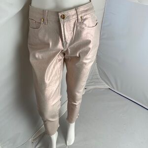C Wonder metallic pearl coated skinny crop jeans